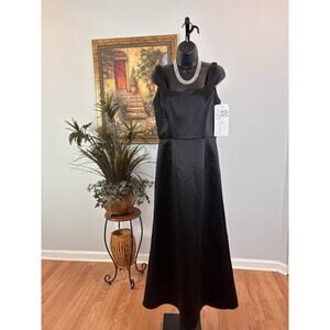 Haley Paige Women Maxi Dress Bridesmaid Black Strapy Sleeves Fit & Flare Size 12